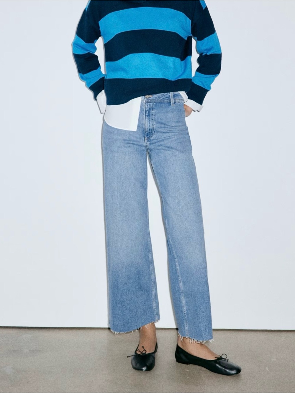 Mango Catherine High Rise Wide Leg Culotte Jeans - Size 1